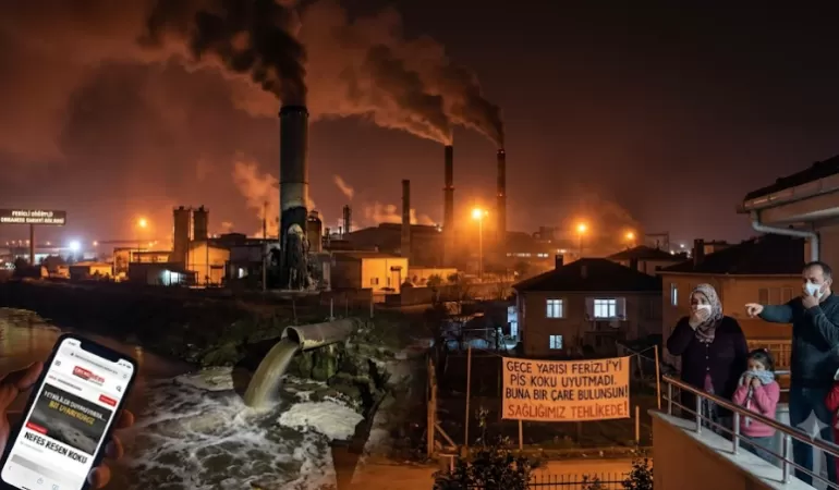 Ferizli ve Söğütlü’de Gece Yarısı Ağır Koku Alarmı Mahalle Sakinleri Tepkili